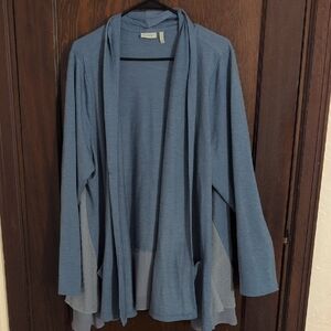 LOGO Lounge Blue Open Cardigan Size 2X